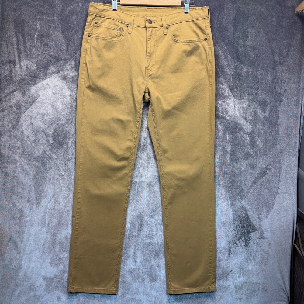 Levis Pants Mens 34x34 Brown Cotton 541 Athletic Taper Mid Rise Solid Casual